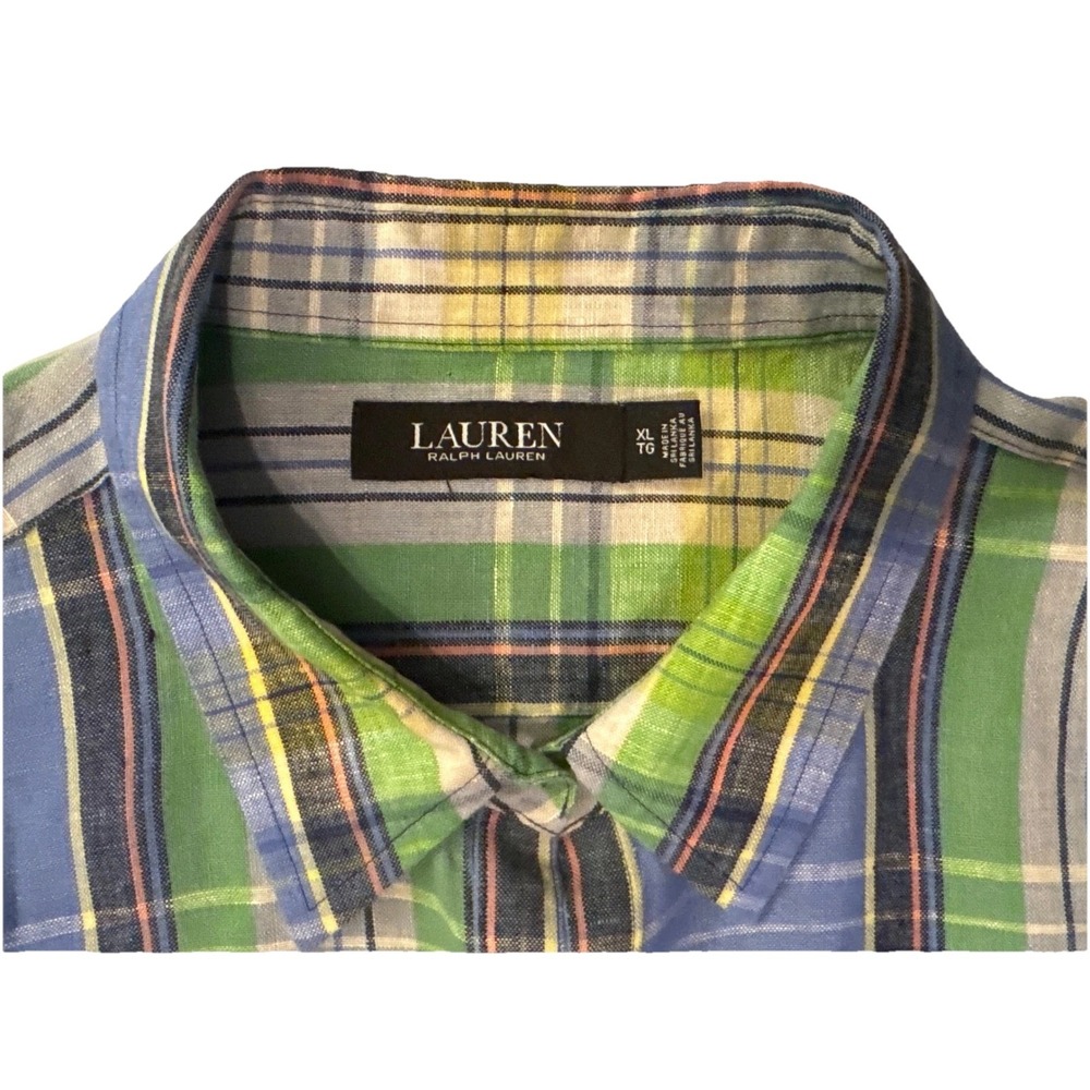 Lauren Ralph Lauren‎ XL Plaid Button Down Shirt Classic Fit Long Sleeve